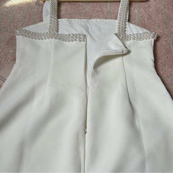 NWT Odd Muse Off White Mini Dress with Faux Pear Trim Size XXXL 14 Bridal Shower - Picture 12 of 15